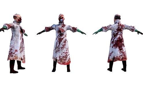 Modern Game Character Horror Doctor Zombie 3d model