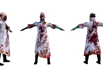 Modern Game Character Horror Doctor Zombie 3d model