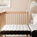Natural Solid Wood Side Attached Baby Crib With Soft Breathable Mattress For Cozy Newborn Sleep