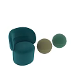 Teal Modern Rounded Upholstered Accent Chair With Comfortable Design And Contemporary Style
