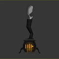 Vintage Black Cast Iron Stove With Chimney And Flames From Stove Door