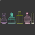Luxury Alcohol Bottles Collection With Various Designs And Decorative Caps