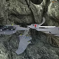 Natural Cave Environment Featuring Rocky Walls Black Car Stone Steps Signpost And Blue Box