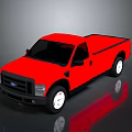 Red Ford Pickup Truck With Black Accents And Reflective Exterior Design