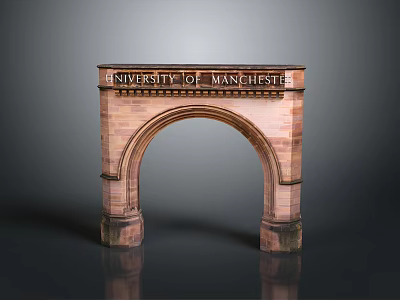 University of Manchester Architectural Arch Building With Red Brick Structure And Historic Design 3d model