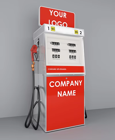 Public Facility Gas Pump With Company Name Fuel Nozzle And Digital 3d model Public Facility Gas Pump With Company Name Fuel Nozzle And Digital 3d model