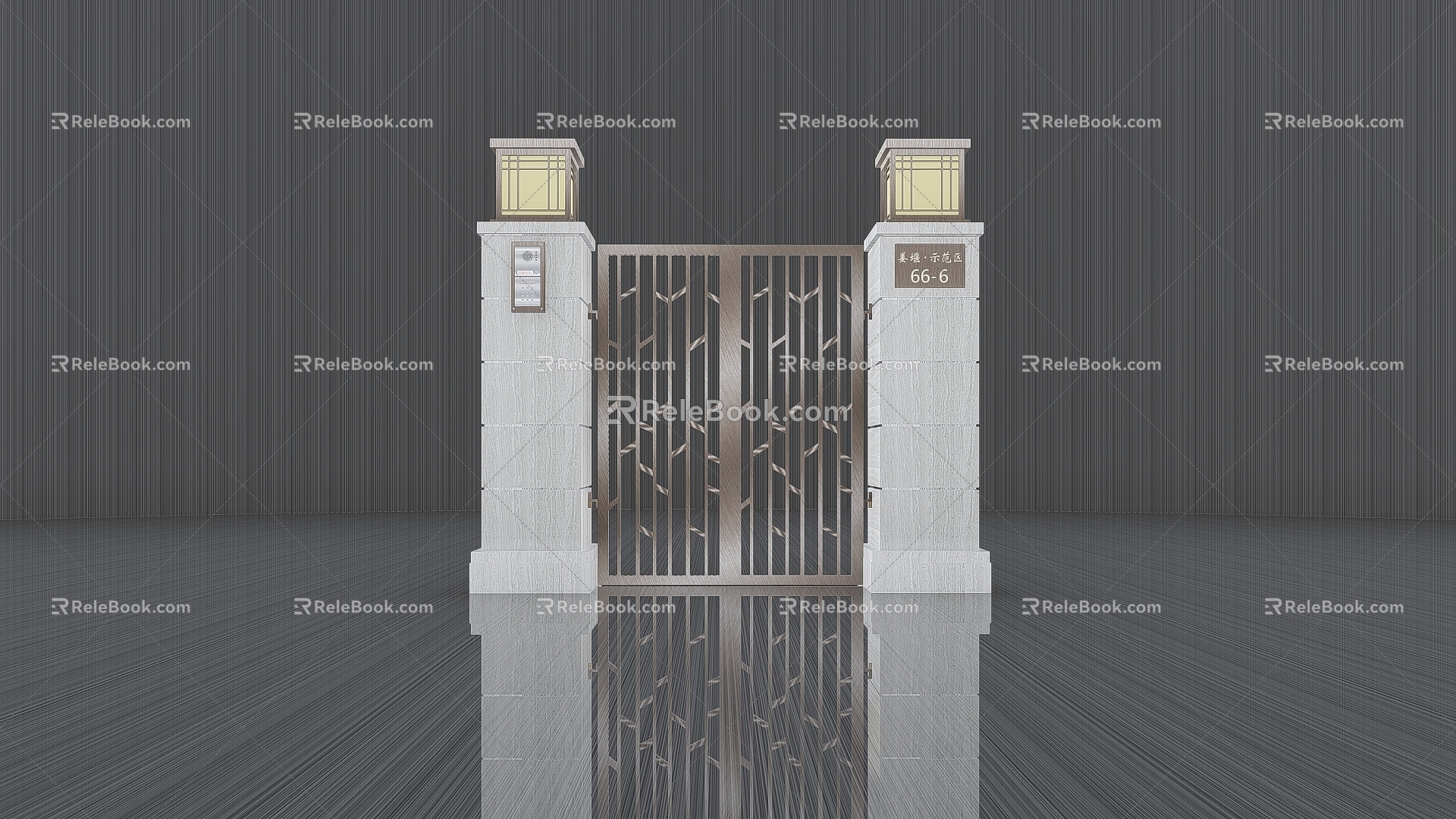 Courtyard door SU model 3d model