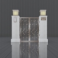 Courtyard door SU model 3d model