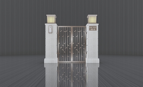 Courtyard door SU model 3d model