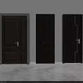 Modern Wooden Swing Doors with Different Panel Designs for Interior Use 3d model