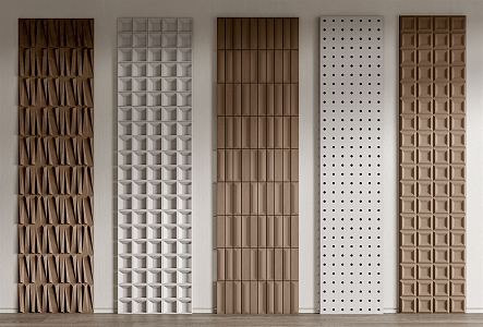 Modern wall panel wall trim cement brick tile 3d model