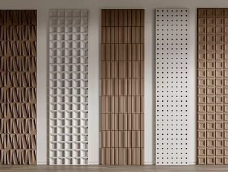 Modern wall panel wall trim cement brick tile 3d model