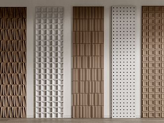 Modern wall panel wall trim cement brick tile 3d model