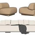 Modern Combination Sofa Double Sofa 3d model