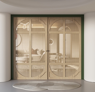 Modern double door 3d model