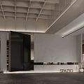 SPAZIO Modern Exhibition Hall With Open Space Marble Wall And Display Counter Design