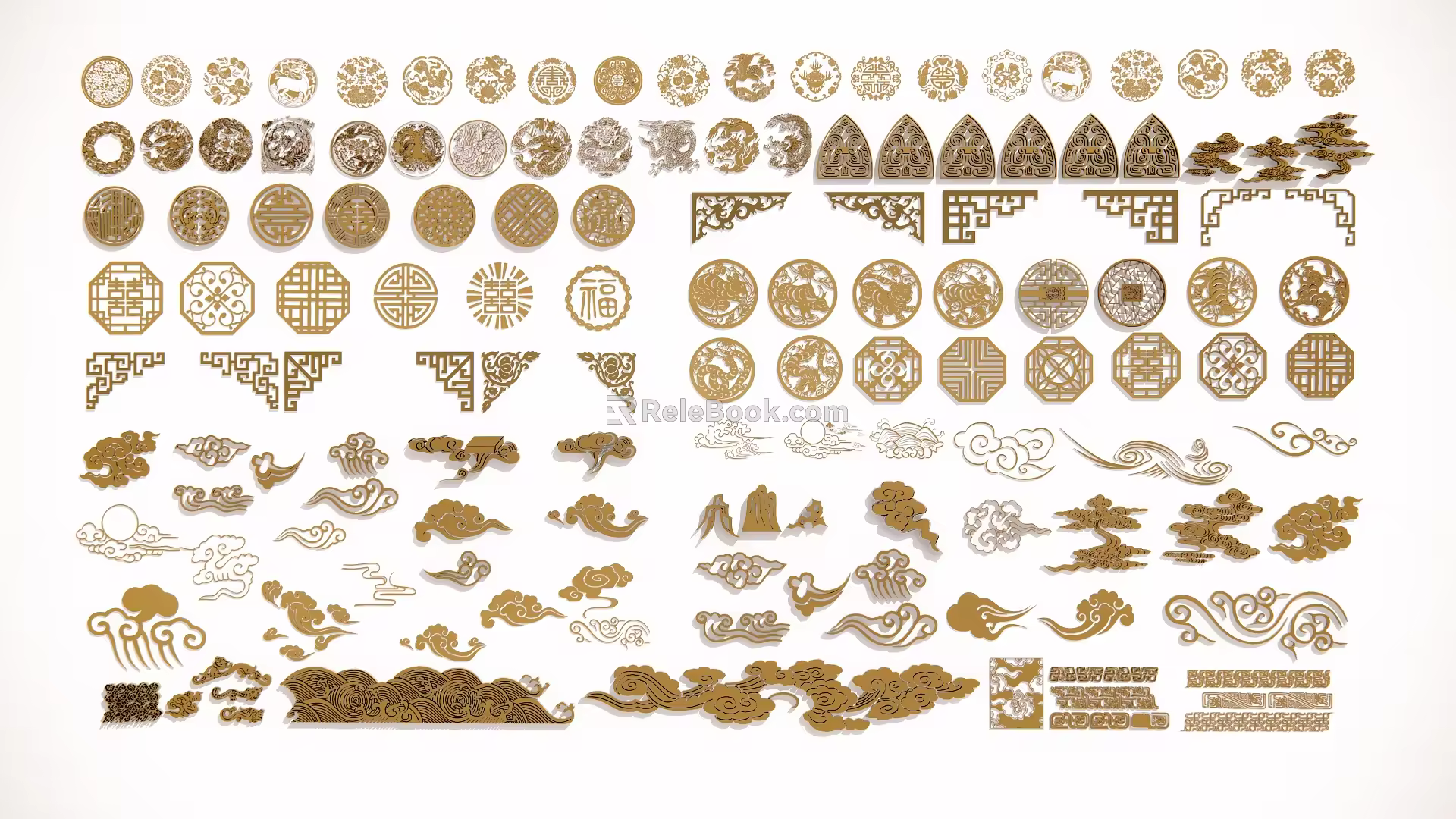 Chinese-style Carved Traditional Patterns Architectural Components Tadang Patterns Hollow Carved Patterns 3d model