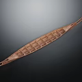 Traditional Wooden Canoe with Slender Hull and Lattice Interior Design as Classic Water Transportation