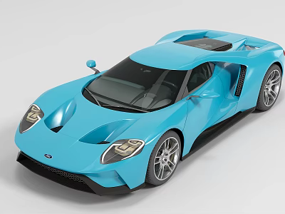 Blue Sports Car With Sleek Aerodynamic Design And Stylish Alloy Wheels 3d model
