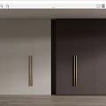 Modern Wardrobe Design With Light And Dark Gray Panels And Brass Handles