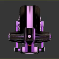 3D Modeled Game And Movie Mechanical Character With Pink Black Large Wheel And Glowing Details