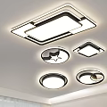Modern Ceiling Lights With Various Shapes Square Round Design For Interior Lighting 3d model