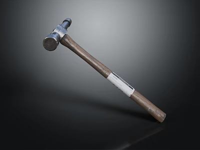 Quality Hardware Tool Hammer With Durable Metal Head And Wooden Handle 3d model