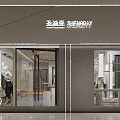 Stylish Modern Clothing Store With Elegant Window Display Mannequins And Glass Doors