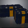 Blue And Orange Storage Containers With Digital Control Panels Two Units