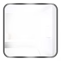 Contemporary Mirror With Sleek Black Frame For Modern Bedroom Interior Decor