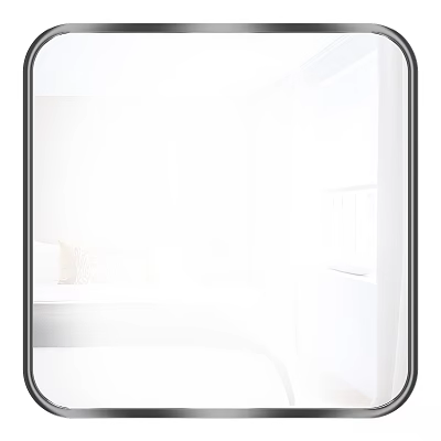 Contemporary Mirror With Sleek Black Frame For Modern Bedroom Interior Decor 3d model