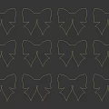 Animal Wall Decor Featuring Golden Bowknots Neatly Arranged On Grey Background