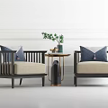 New Chinese Style Casual Sofa Combination Single Sofa 3d model