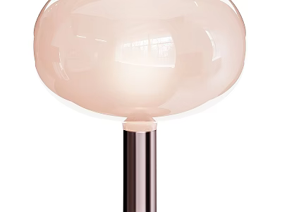 Elegant Modern Table Lamp With Pink Globe Lampshade And Metal Stand 3d model