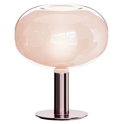 Elegant Modern Table Lamp With Pink Globe Lampshade And Metal Stand 3d model