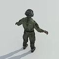 A Man In Green Military Uniform Wearing Tactical Helmet And Protective Goggle With Gloves