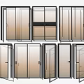 Modern Interior Door Designs Featuring Glass Panels And Sliding Styles 3d model