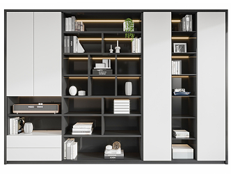 Modern bookcase 3d model