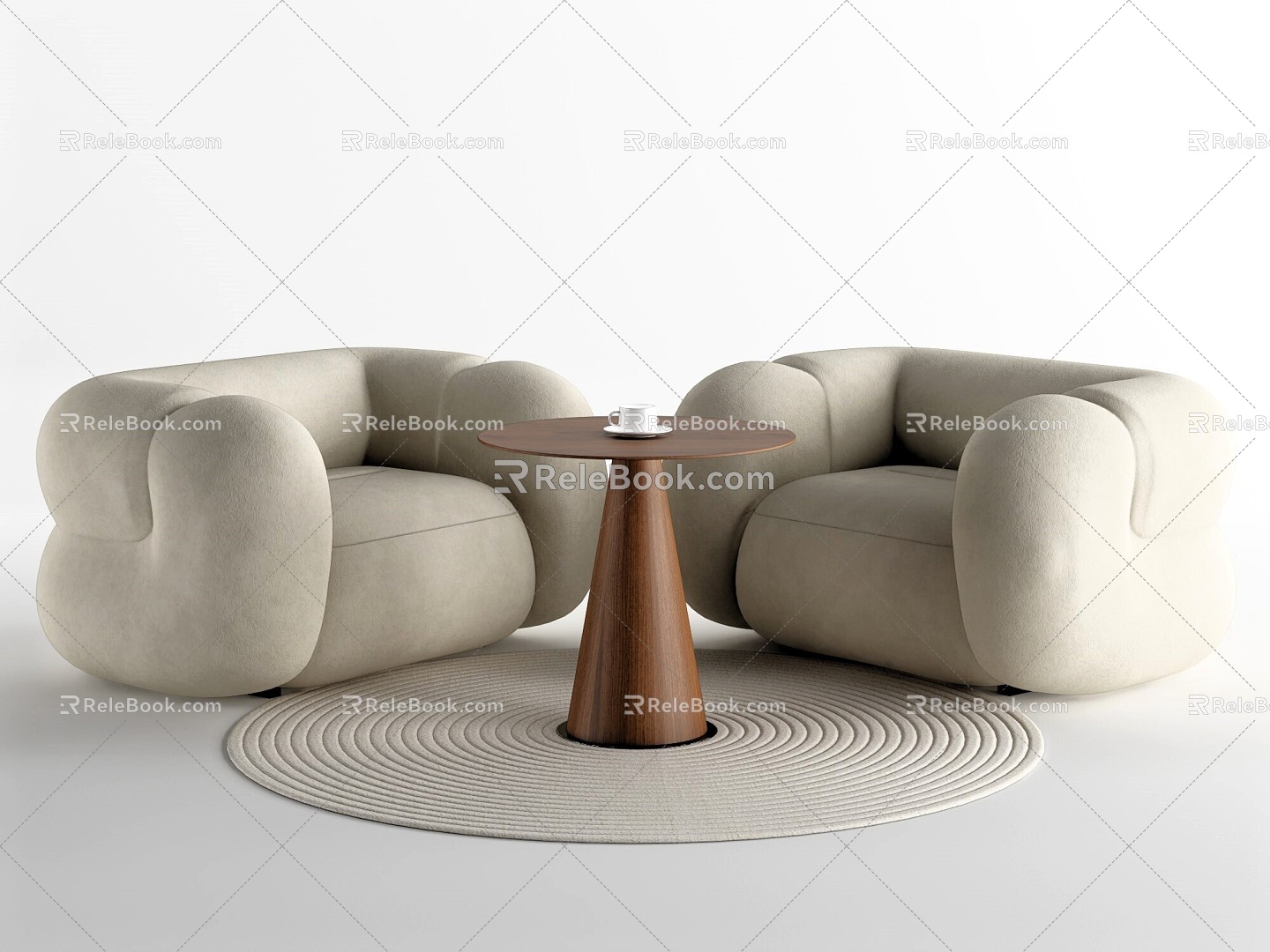 Cream Style Negotiation Table and Chair Casual Table and Chair Coffee Table and Chair Reception Table and Chair 3d model