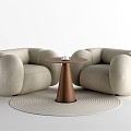 Cream Style Negotiation Table and Chair Casual Table and Chair Coffee Table and Chair Reception Table and Chair 3d model