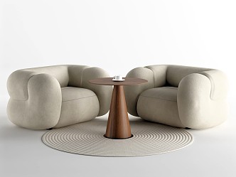 Cream Style Negotiation Table and Chair Casual Table and Chair Coffee Table and Chair Reception Table and Chair 3d model