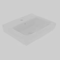 White Square Ceramic Washbasin with Single Faucet Hole Modern Countertop Design