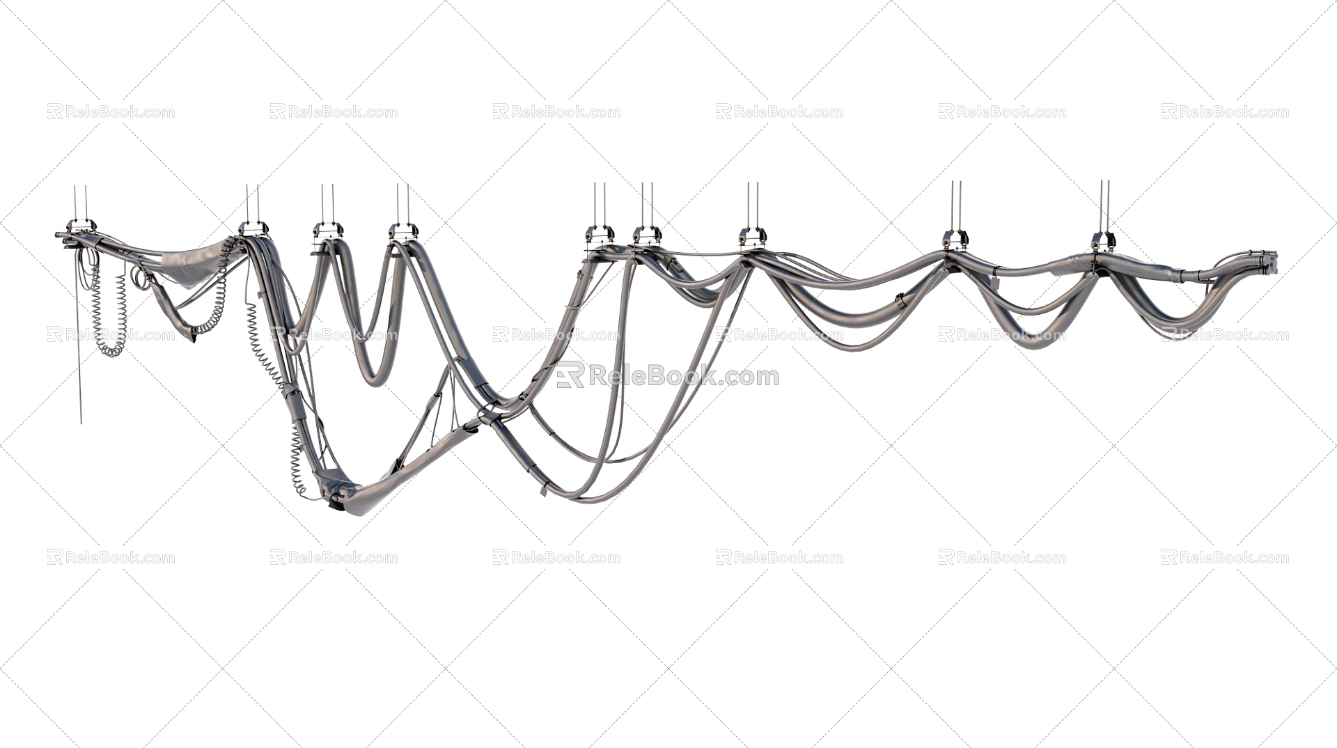 Waste waste pipeline pipeline cable wire 3d model