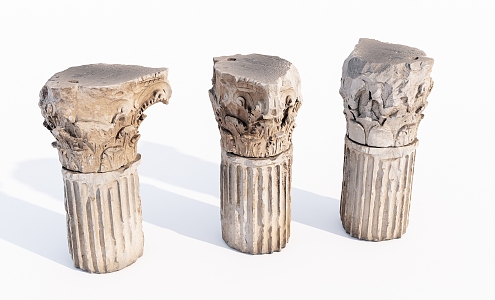 modern column stone pillar stone pier 3d model