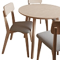 IKEA Solid Wood Dining Table and Chair Combination 3d model