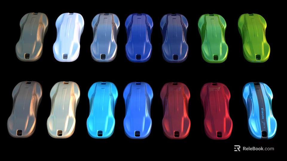 Colorful Model Car Toys In Various Shades Arranged For Display Collection 3d model 