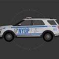 NYPD Police SUV Vehicle With Emergency Lights And White Exterior Design