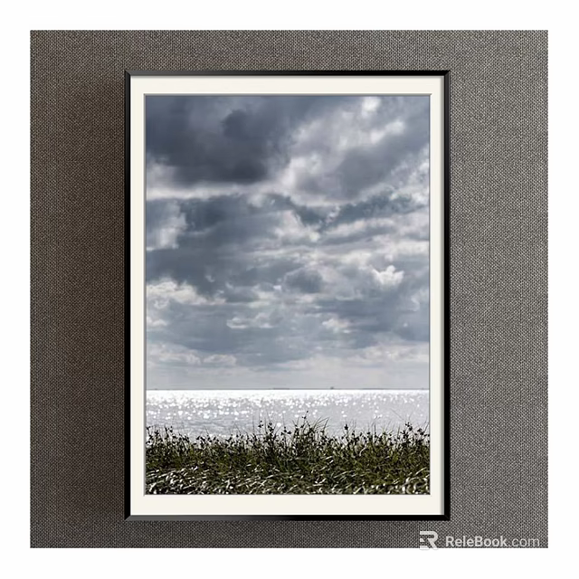 Serene Seascape Landscape With Cloudy Sky And Sparkling Water View 3d model 