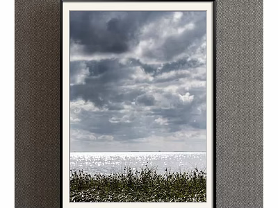 Serene Seascape Landscape With Cloudy Sky And Sparkling Water View 3d model