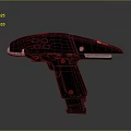 Black Futuristic Weapon Design With Sleek Body Ergonomic Grip And Green Light Feature